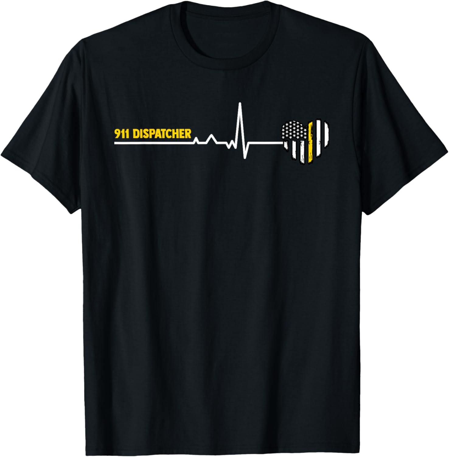 911 Dispatcher Heartbeat Police Thin Flag