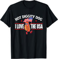 Hot Diggity Dog Usa American Flag 4Th Of July Fourth