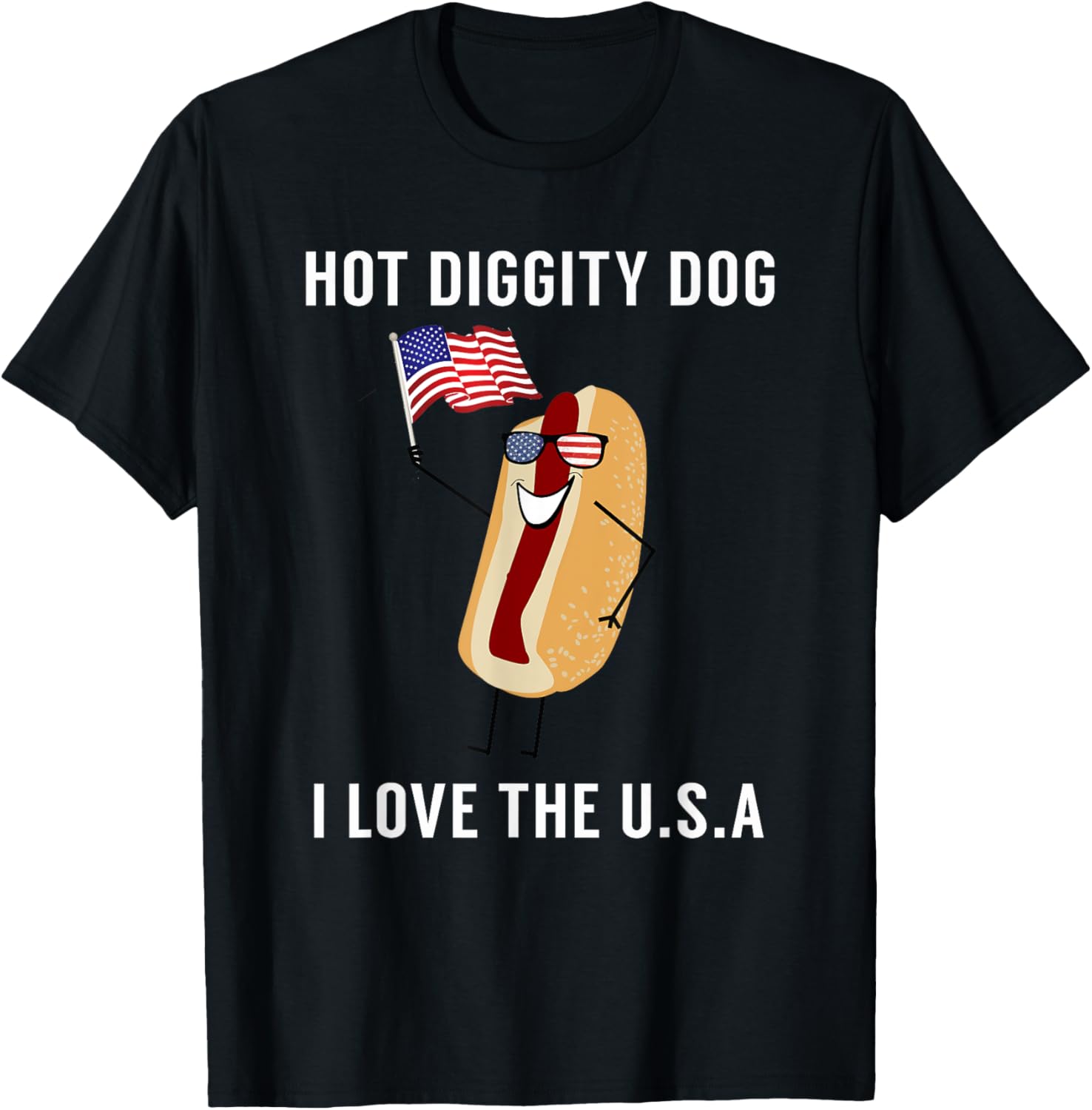 Hot Diggity Dog I Love Usa Funny Fourth Of July