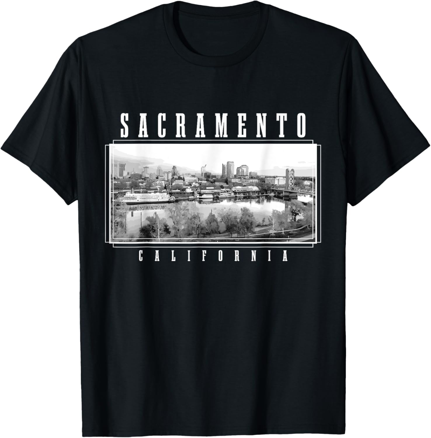 Sacramento California Vintage Souvenir Skyline Usa