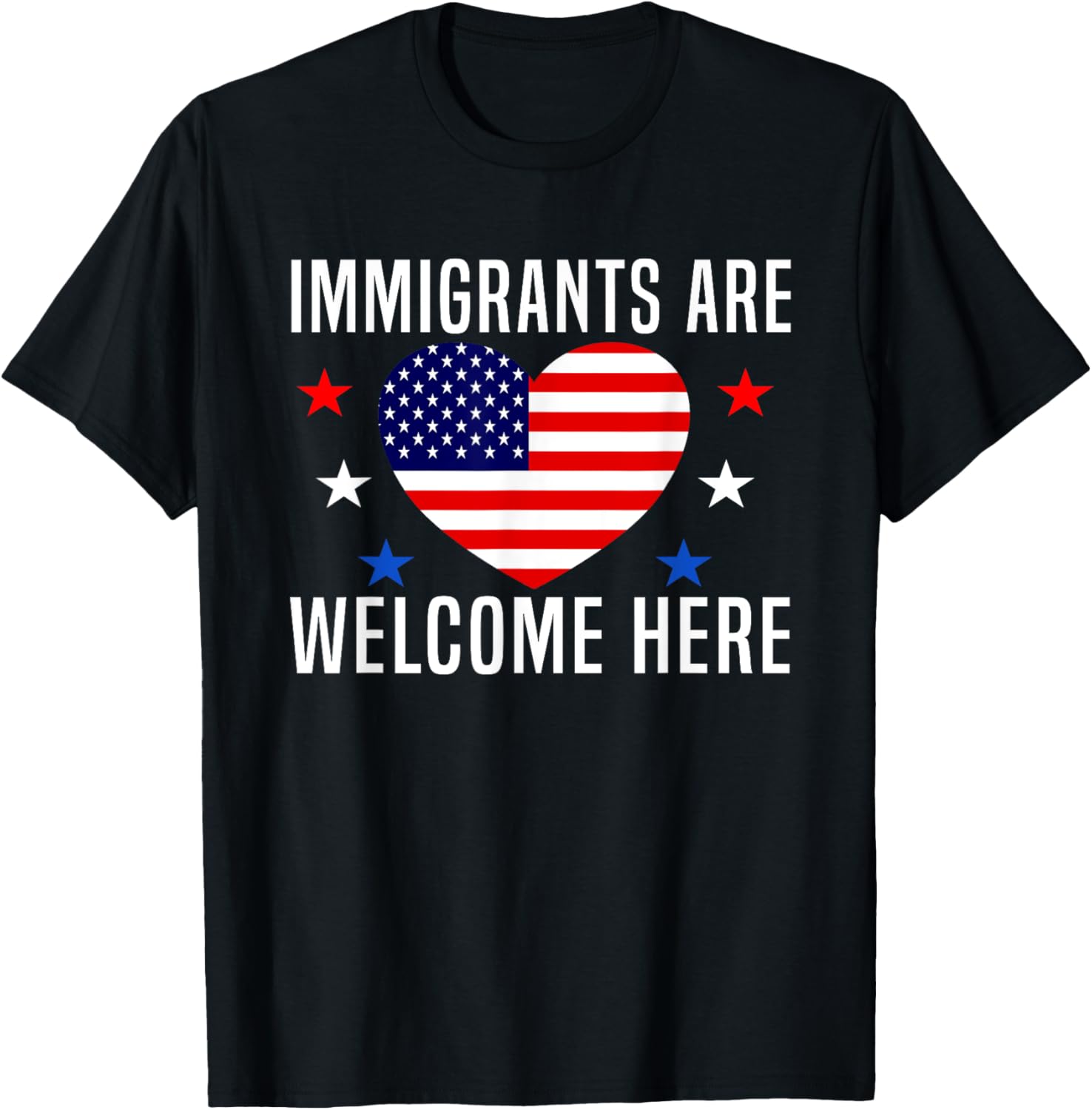 Immigrants Are Welcome Here Pro Immigrant Rights Usa Flag