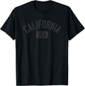 California Usa Arched Text Distressed Black Print