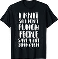 I knit so I dont punch people funniest yarn graphic design