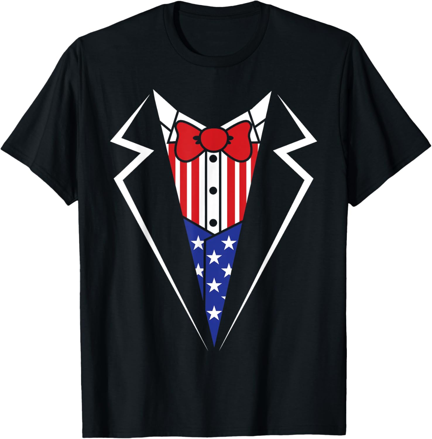 American Flag Tuxedo Bow Tie 4Th Of July Usa Merica Gift