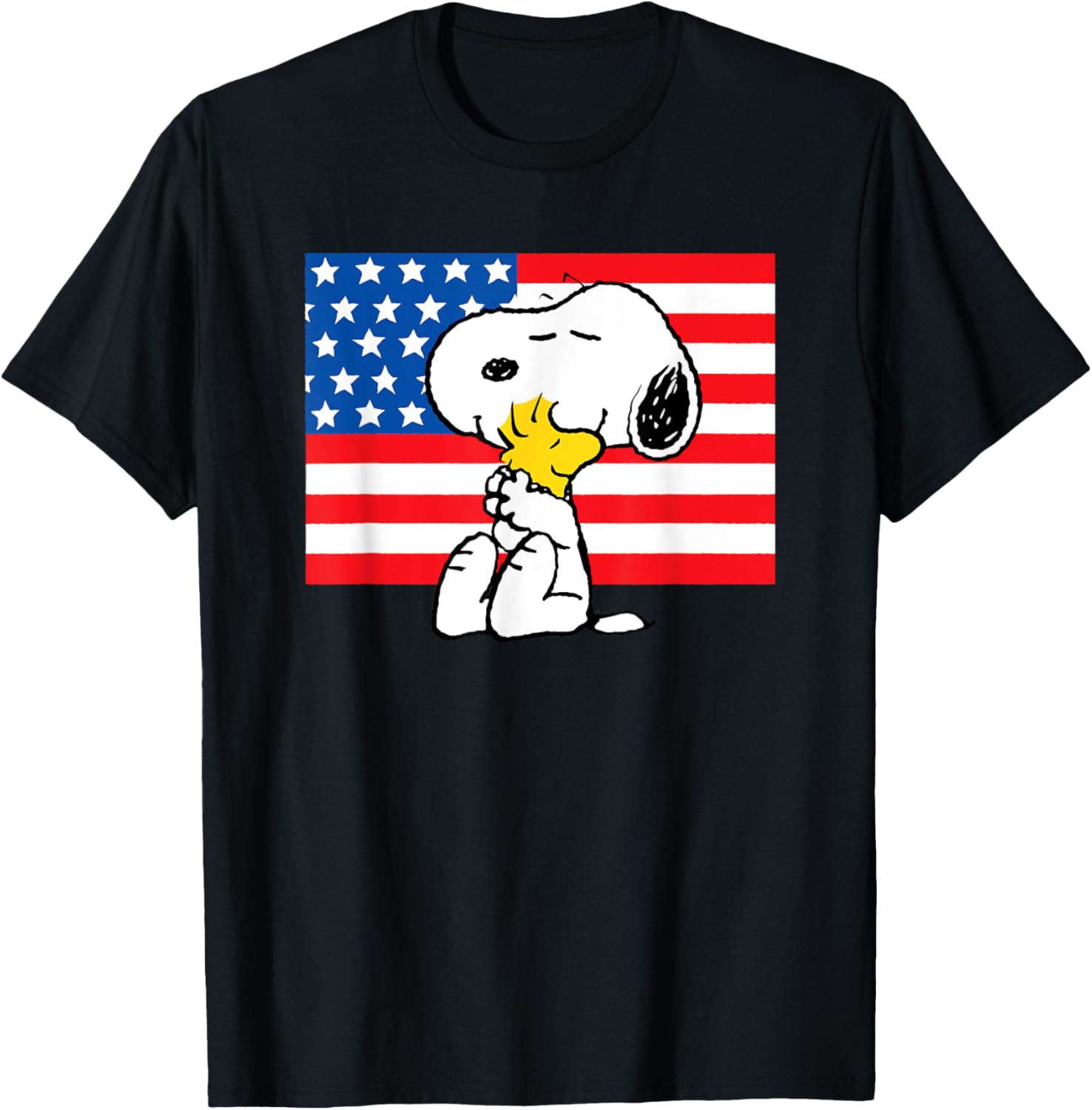 Peanuts Snoopy And Woodstock Usa Flag Hug