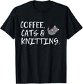 Knitting Cats Coffee Lover Cute Kitten With Yarn Knitter
