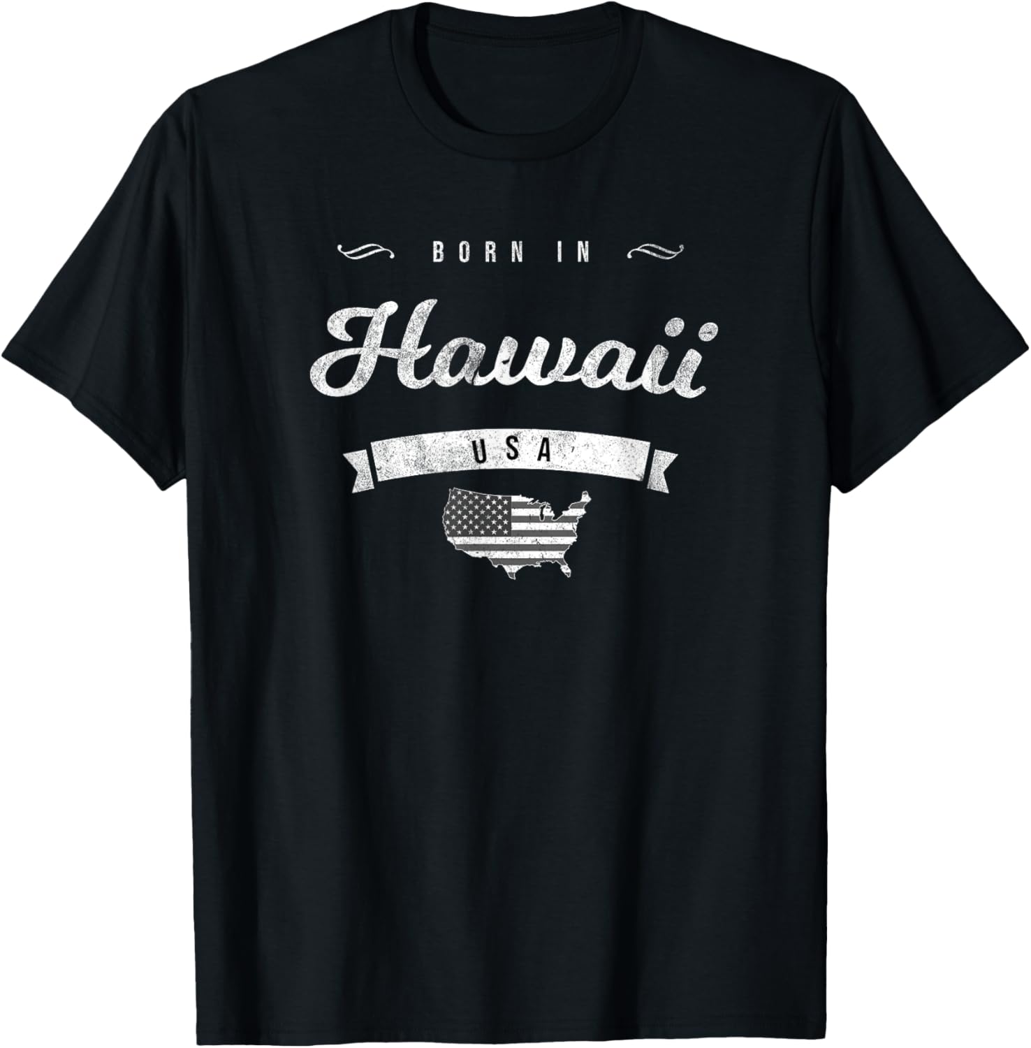 Born In Hawaii Hi Retro Vintage Usa Map Flag