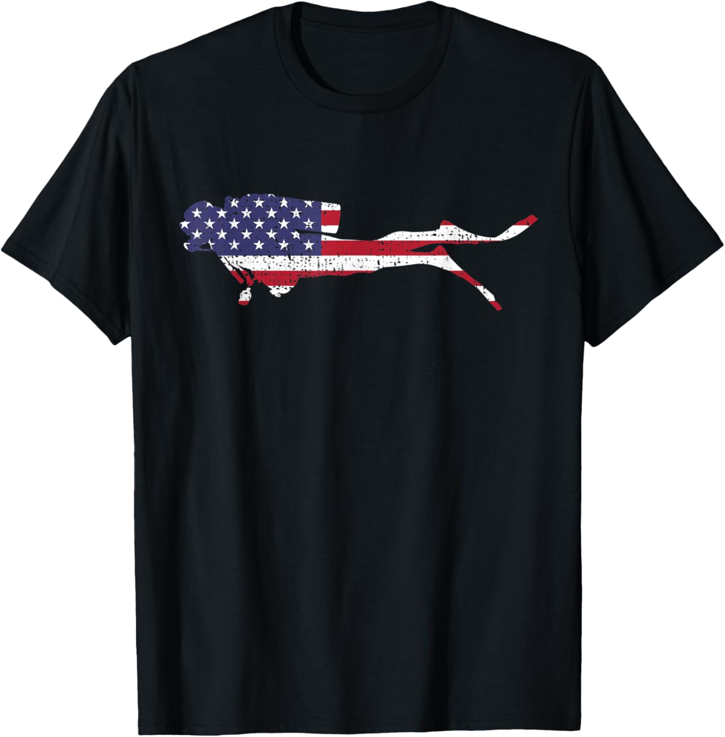 Scuba Diver Usa Flag T Shirt 4Th Of July Diving Vintage