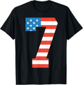 Fun 7Th Birthday Us American Flag 4Th Of July Boy 7 Year Old
