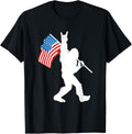 Funny Bigfoot Rock And Roll Usa Flag For Sasquatch Believers