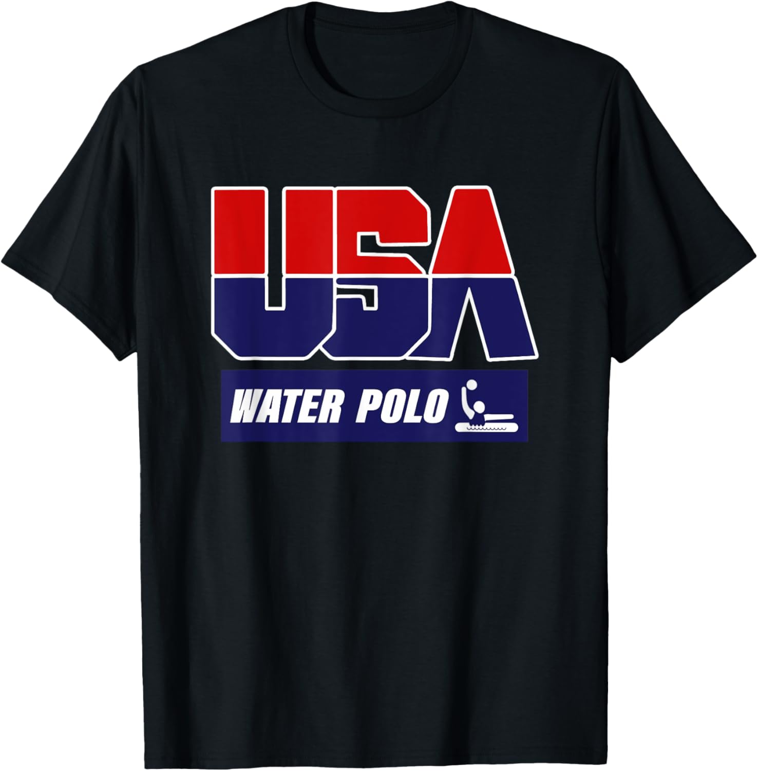 Usa Team Sports Mens Water Polo T Shirt Black Small