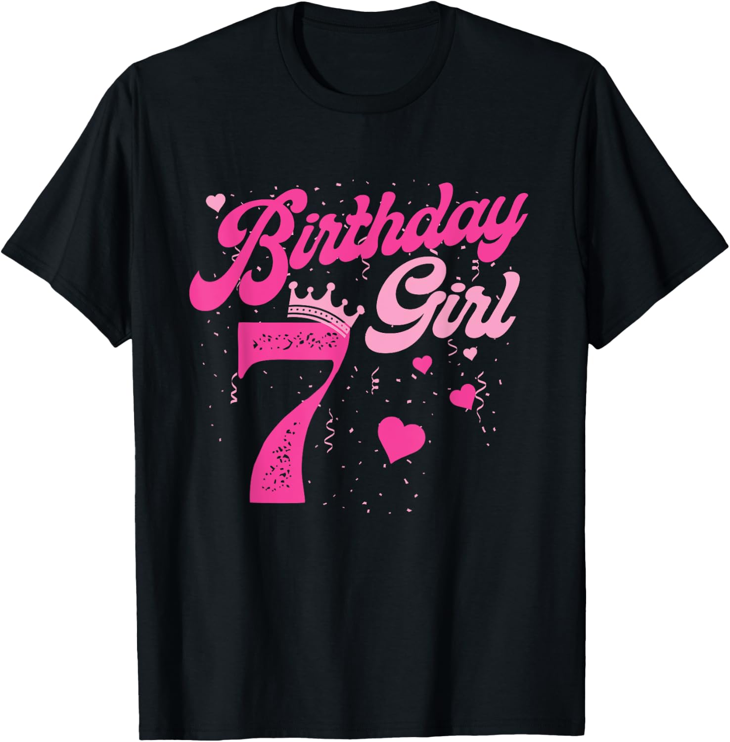 7th Birthday Girl Crown 7 Years Old Birthday Design 194