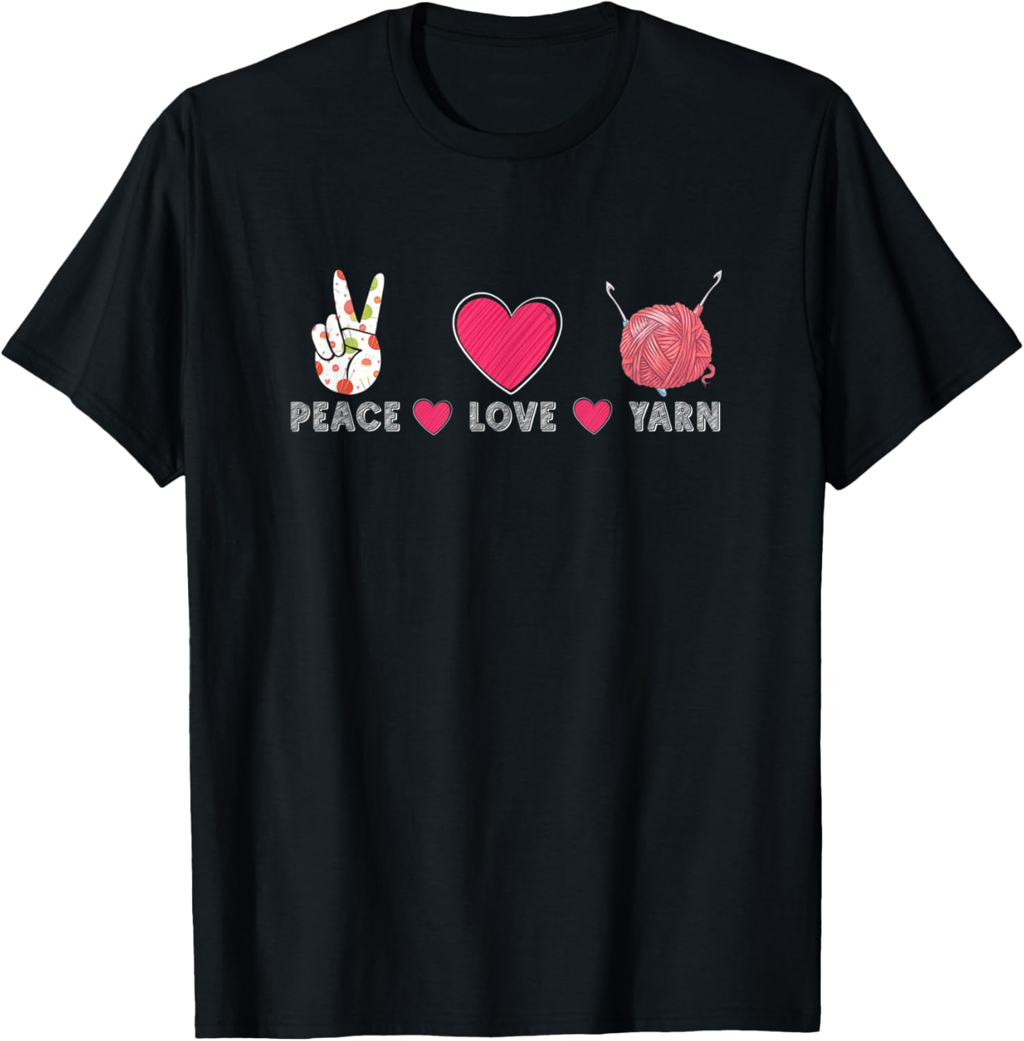 Peace Love Crochet Funny Crocheting Yarn
