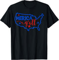 Merica Yall Patriotic Us Map American Flag Us Gift