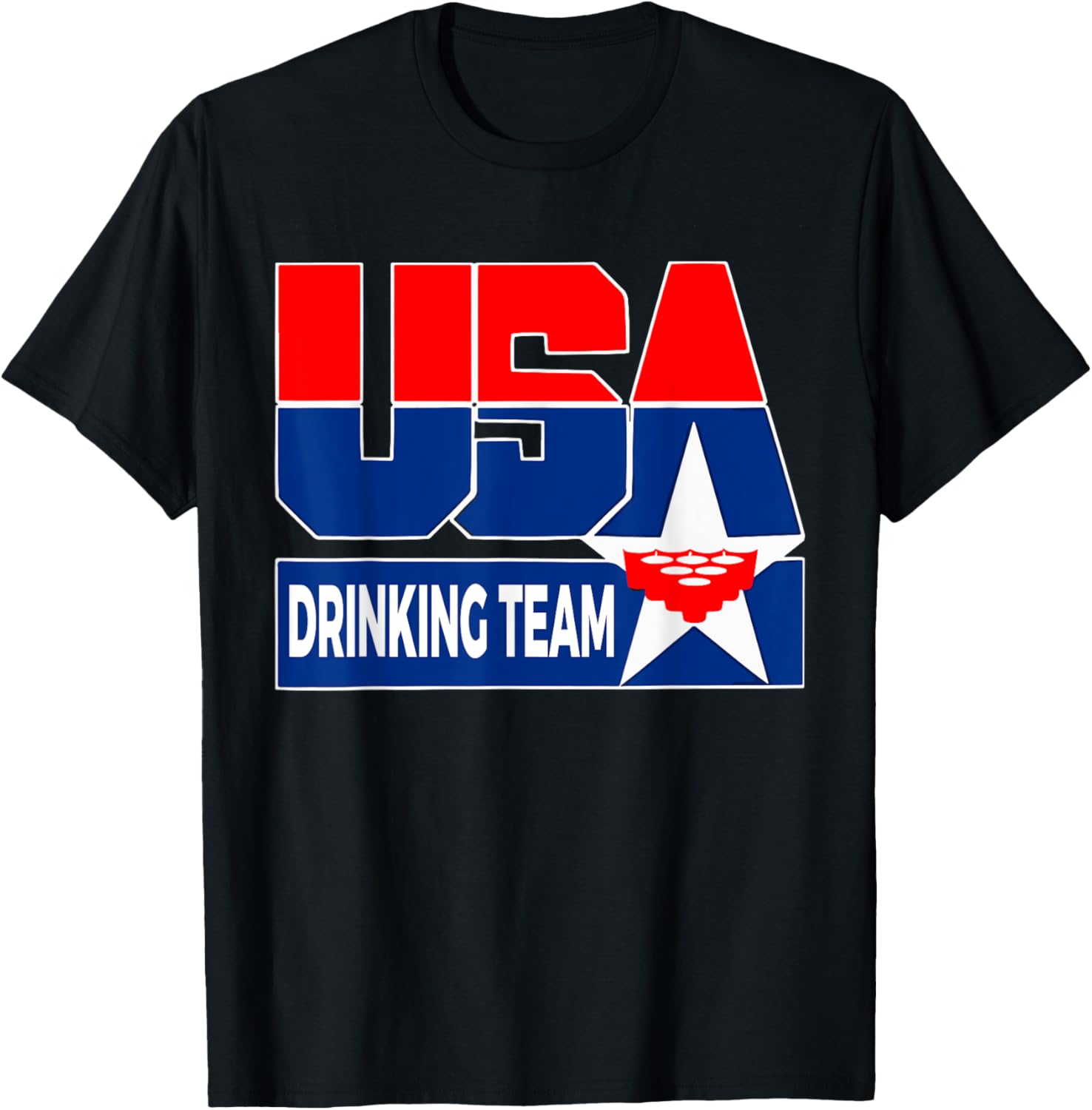 Usa Drinking Team American Flag Patriotic Beer Frat Boy Pun
