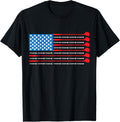 Patriotic Golf Shirt Usa Flag Golf Clubs Golf Balls Tee