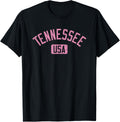 Tennessee Usa Arched Text Distressed Pink Print