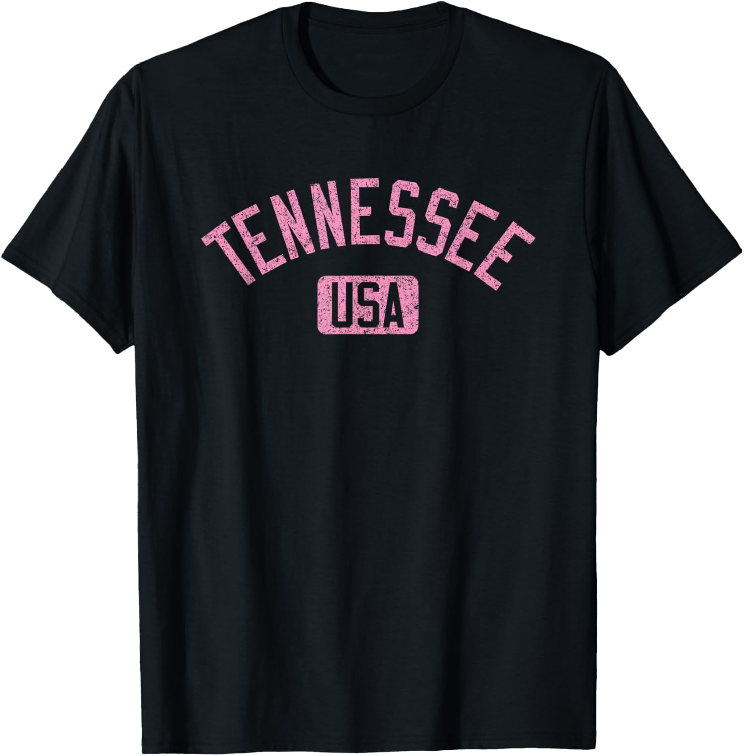 Tennessee Usa Arched Text Distressed Pink Print