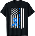 Als Awareness Blue Ribbon American Flag