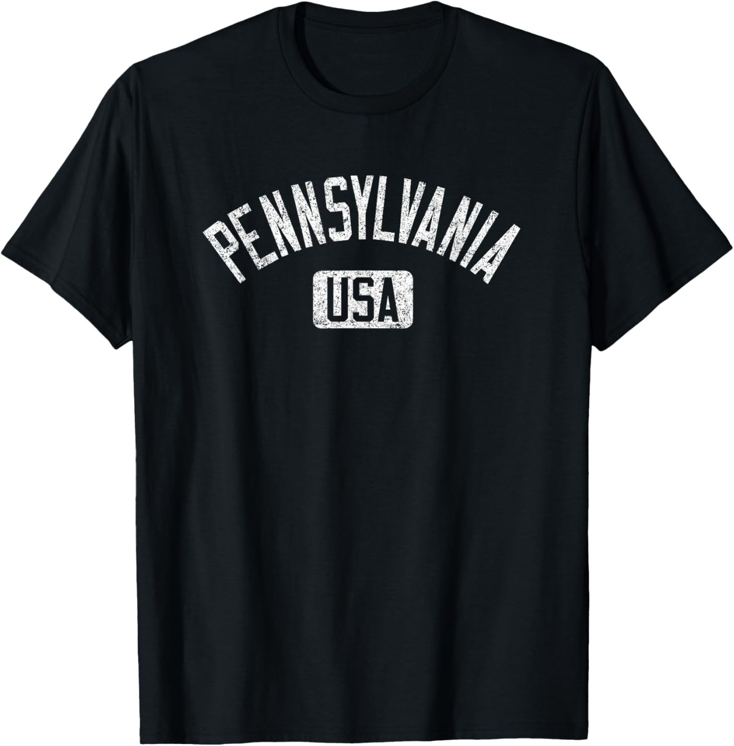 Pennsylvania Usa Arched Text Distressed White Print
