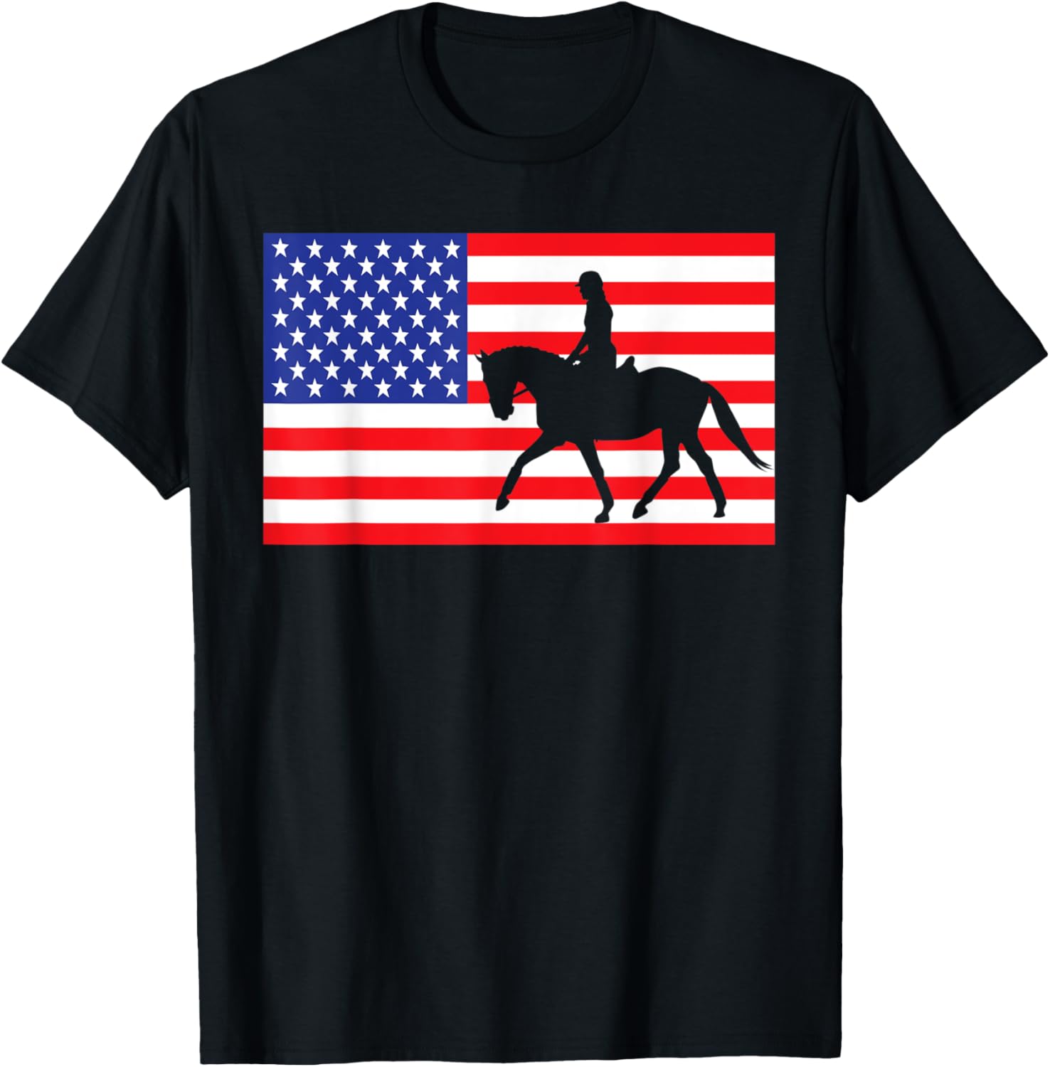 Dressage Usa American Flag Horseback Riding 4Th Of July