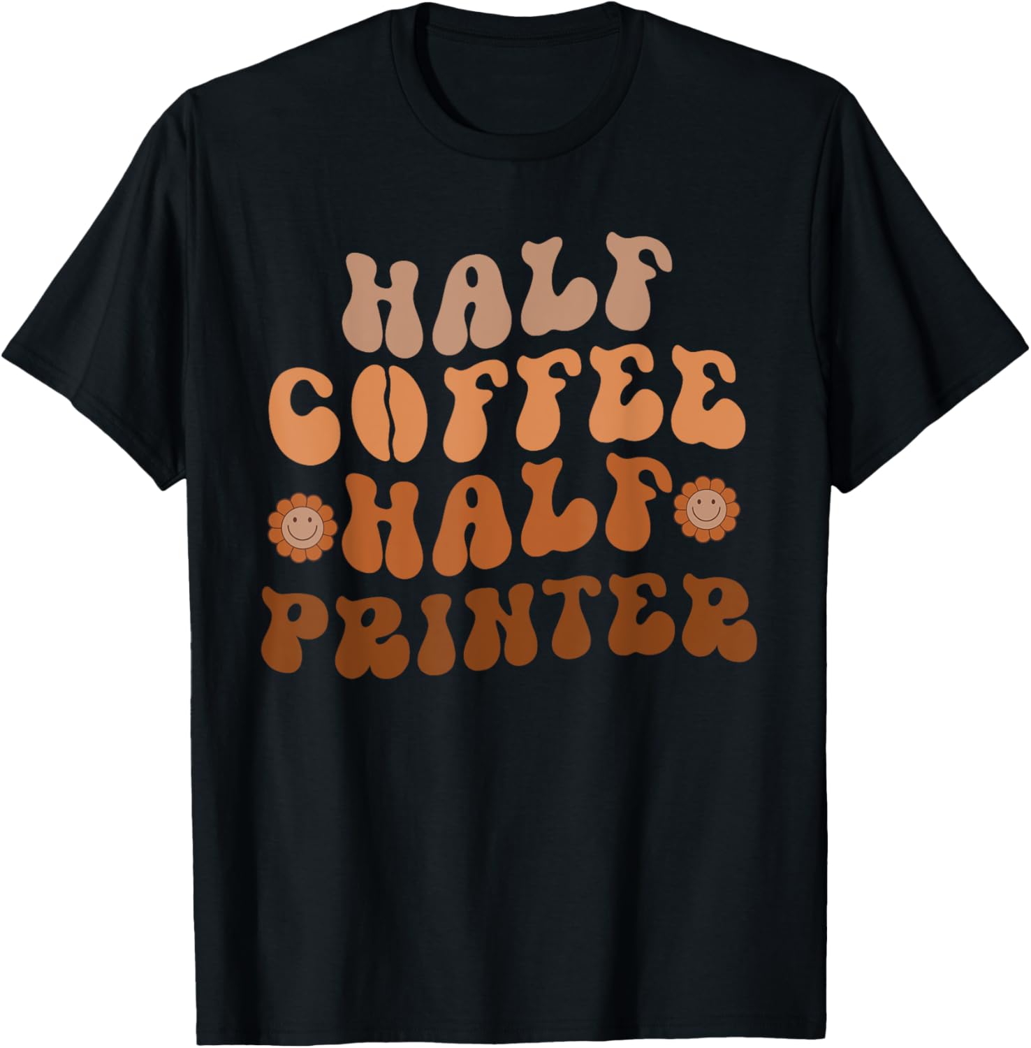 Half Coffee Half Printer Groovy Coffee Lover Printer