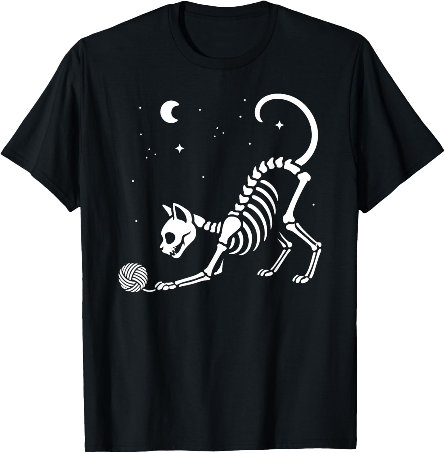 Cute Skeleton Cat Halloween Yarn Mom Dad Kids