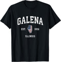 Galena Illinois Il Vintage American Flag Sports Design