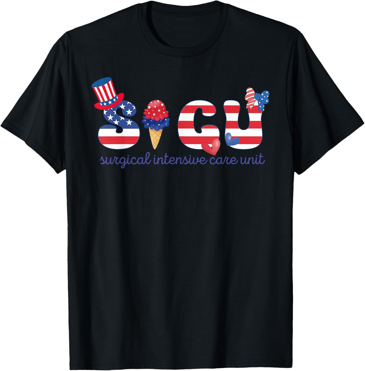 Patriotic Sicu Nurse 4Th Of July American Flag Surgery Icu
