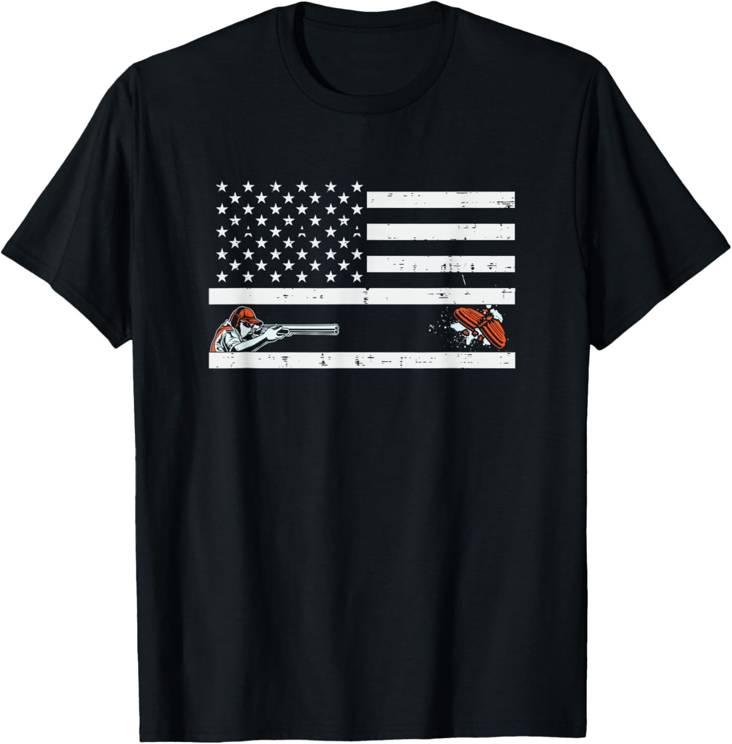 Proud American Skeet Trap Clay Shotgun Shooting Usa Flag