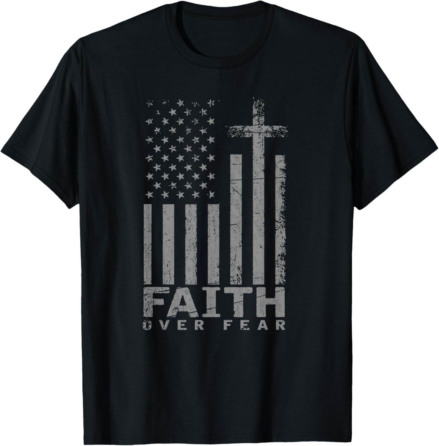 Usa Flag Patriotic American Gift Faith Over Fear Prayer