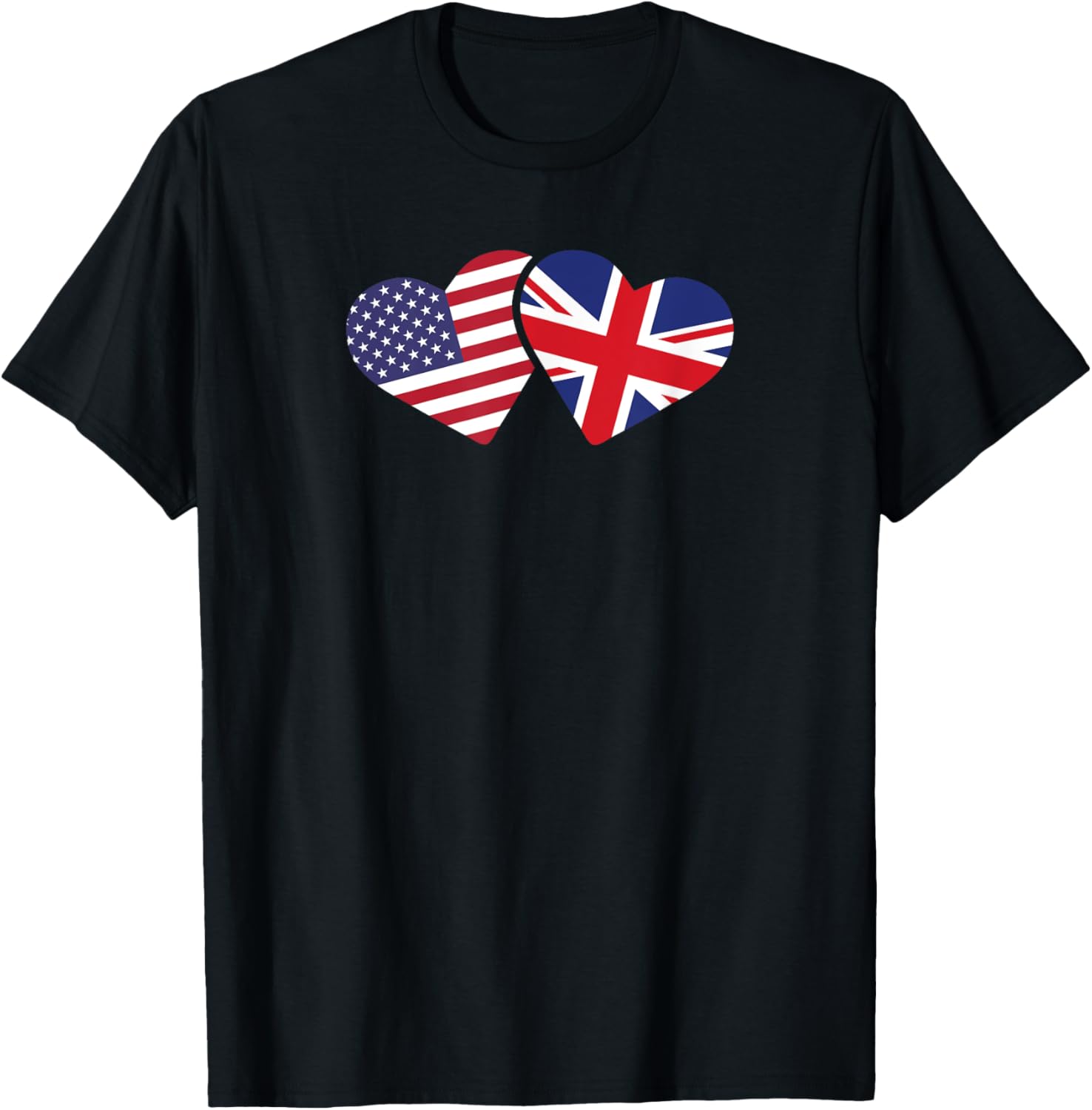 United Kingdom Usa Flag T Shirt Heart British American Love