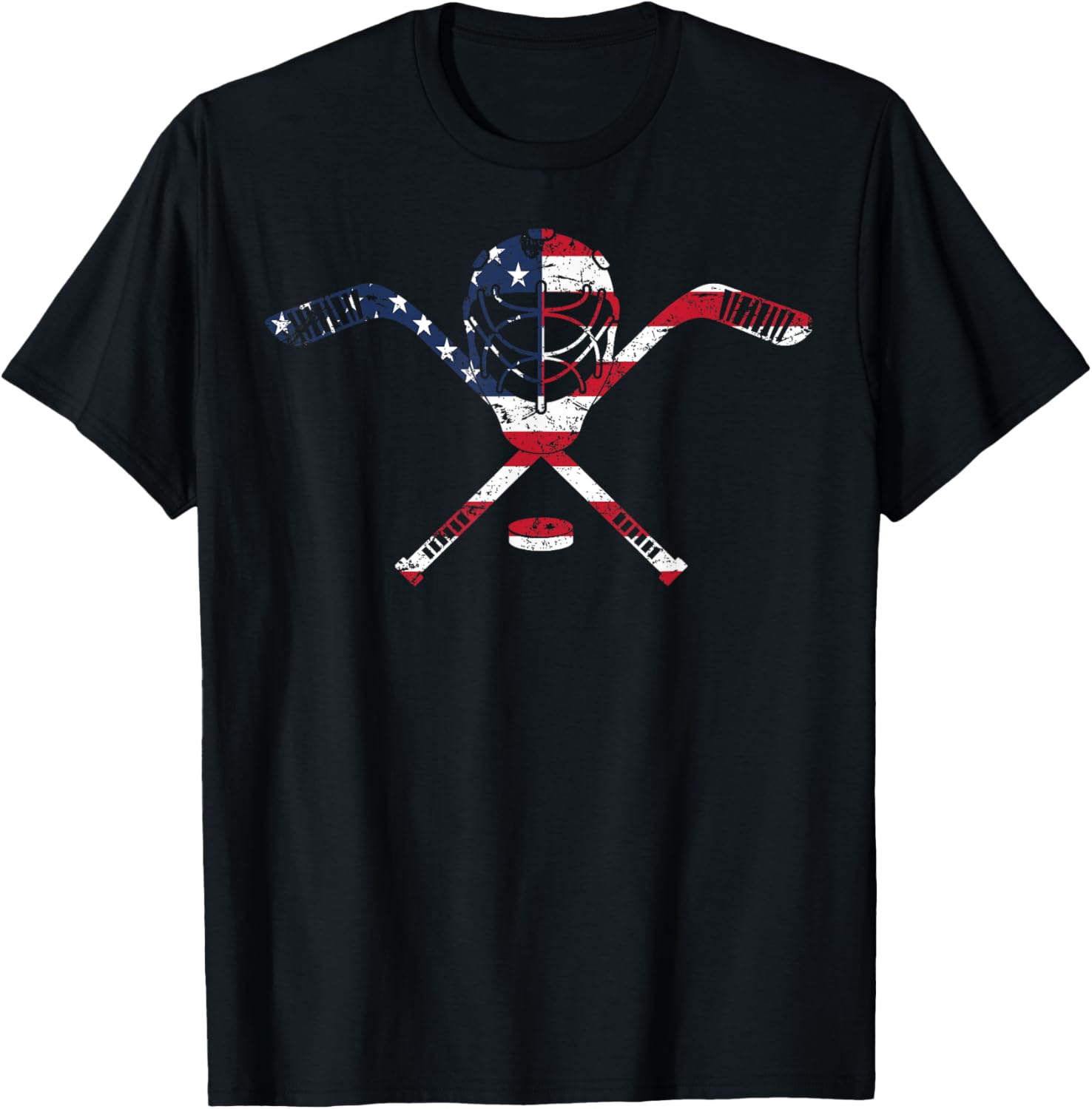 Usa American Flag Ice Hockey Goalie Mask Stick Patriotic
