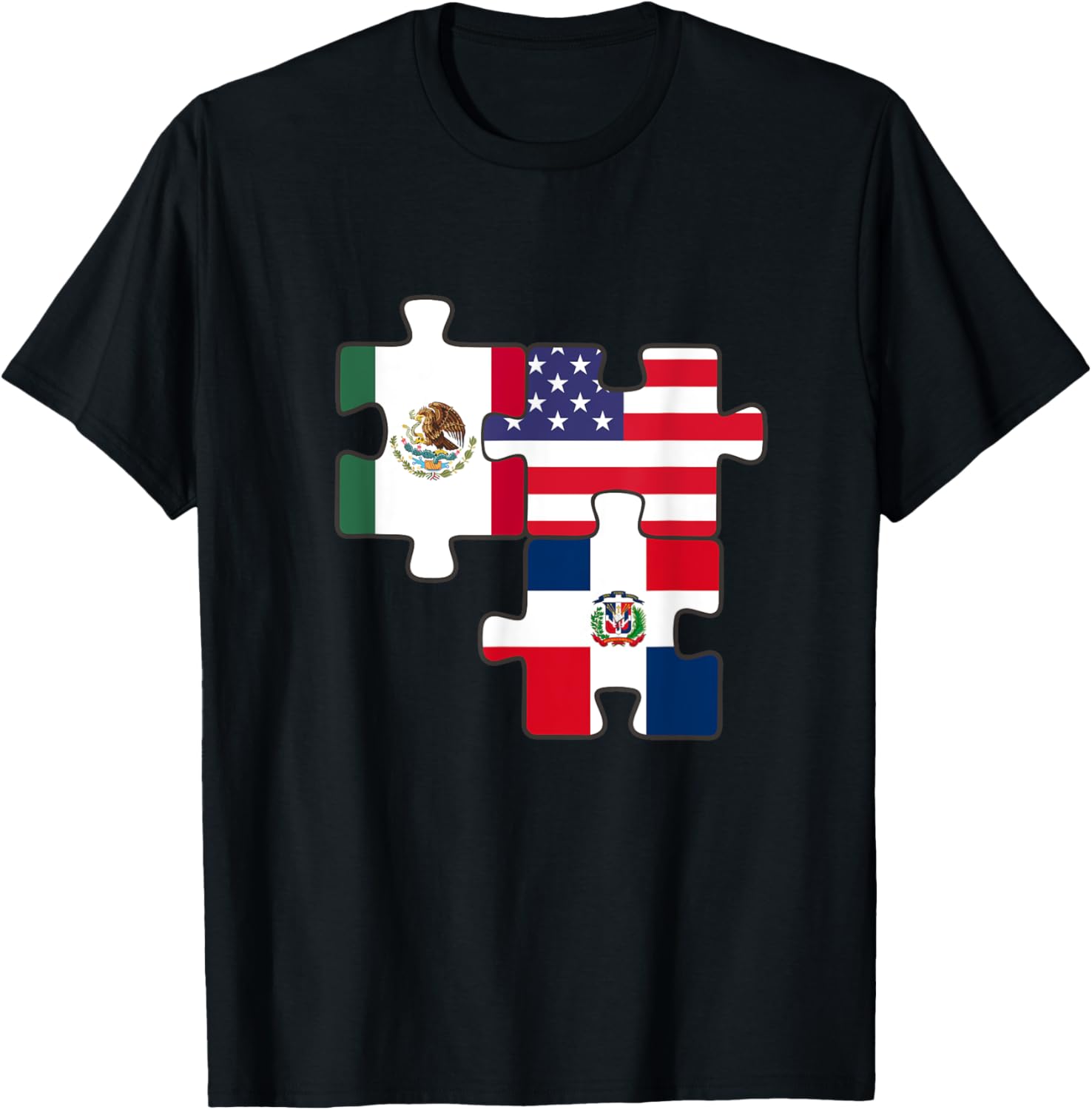 Mexican And Dominican Roots Plus Usa Flag