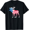 American Flag Moose T Shirt Patriotic Moose Animal Tshirt