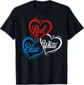 White Red Blue Heart 4Th Of July Usa Flag