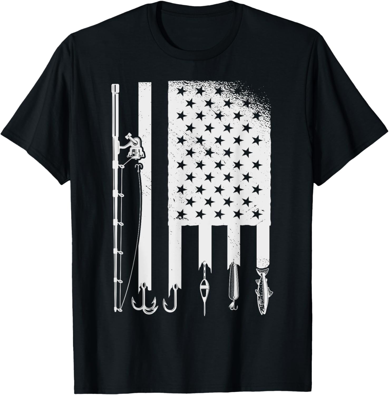 Fishing Usa Flag American Fisherman Fishing Rod