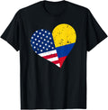 Colombia Usa Heart Shirt Distressed Colombian American Flag