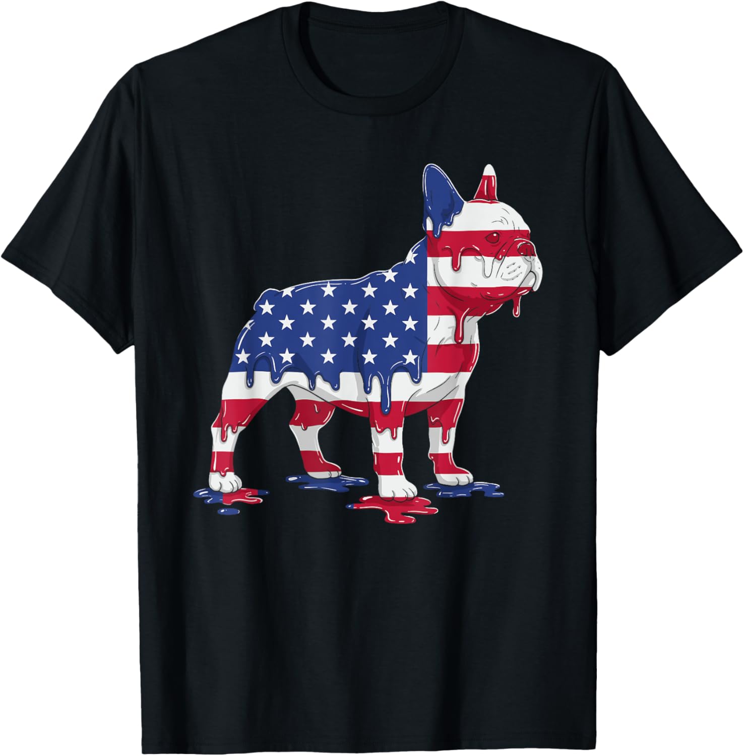 Ice Cream Drip French Bulldog American Usa Flag 4Th Of July