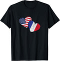 Usa France Heart Country Flag American French
