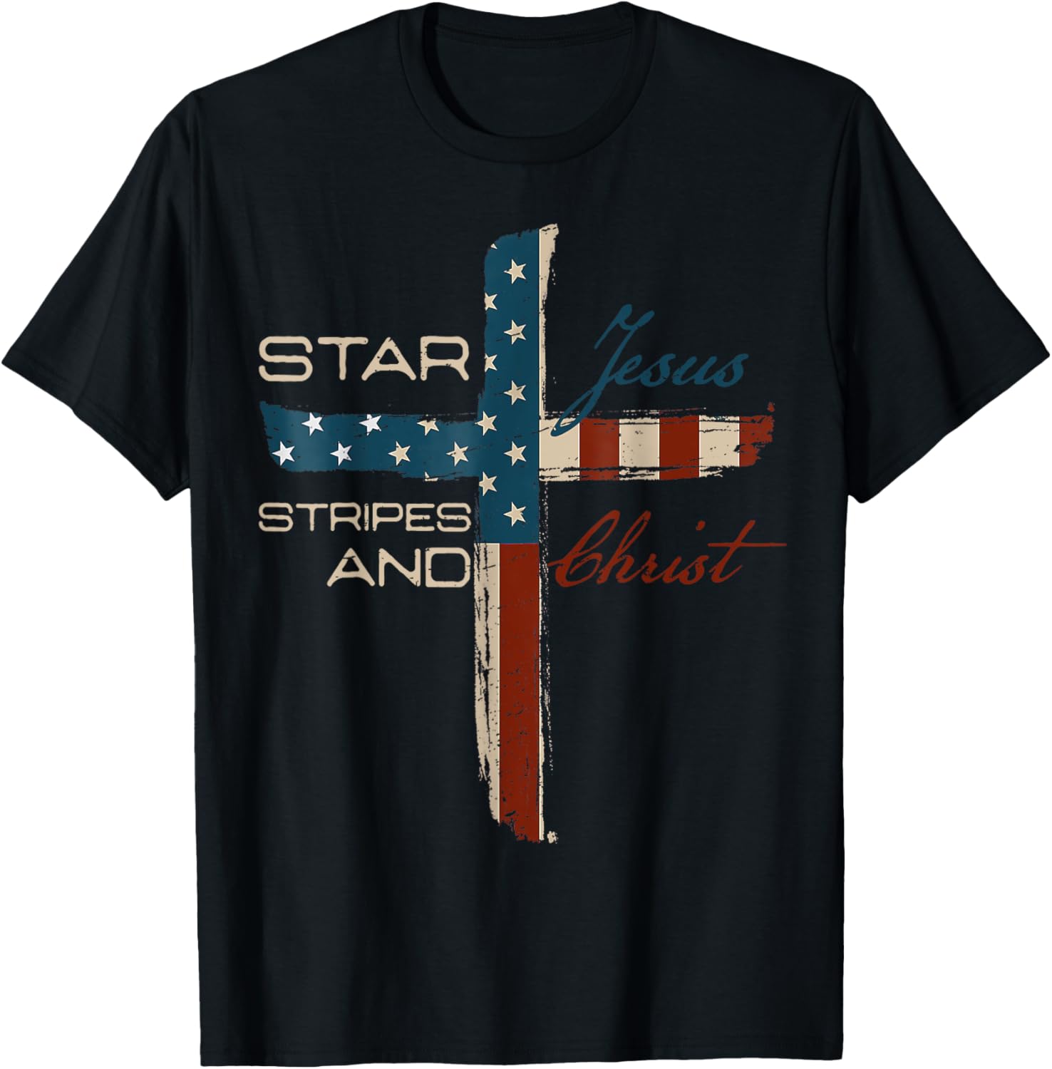 Jesus Christ Stars Stripes Retro 4Th Of July Christian Usa