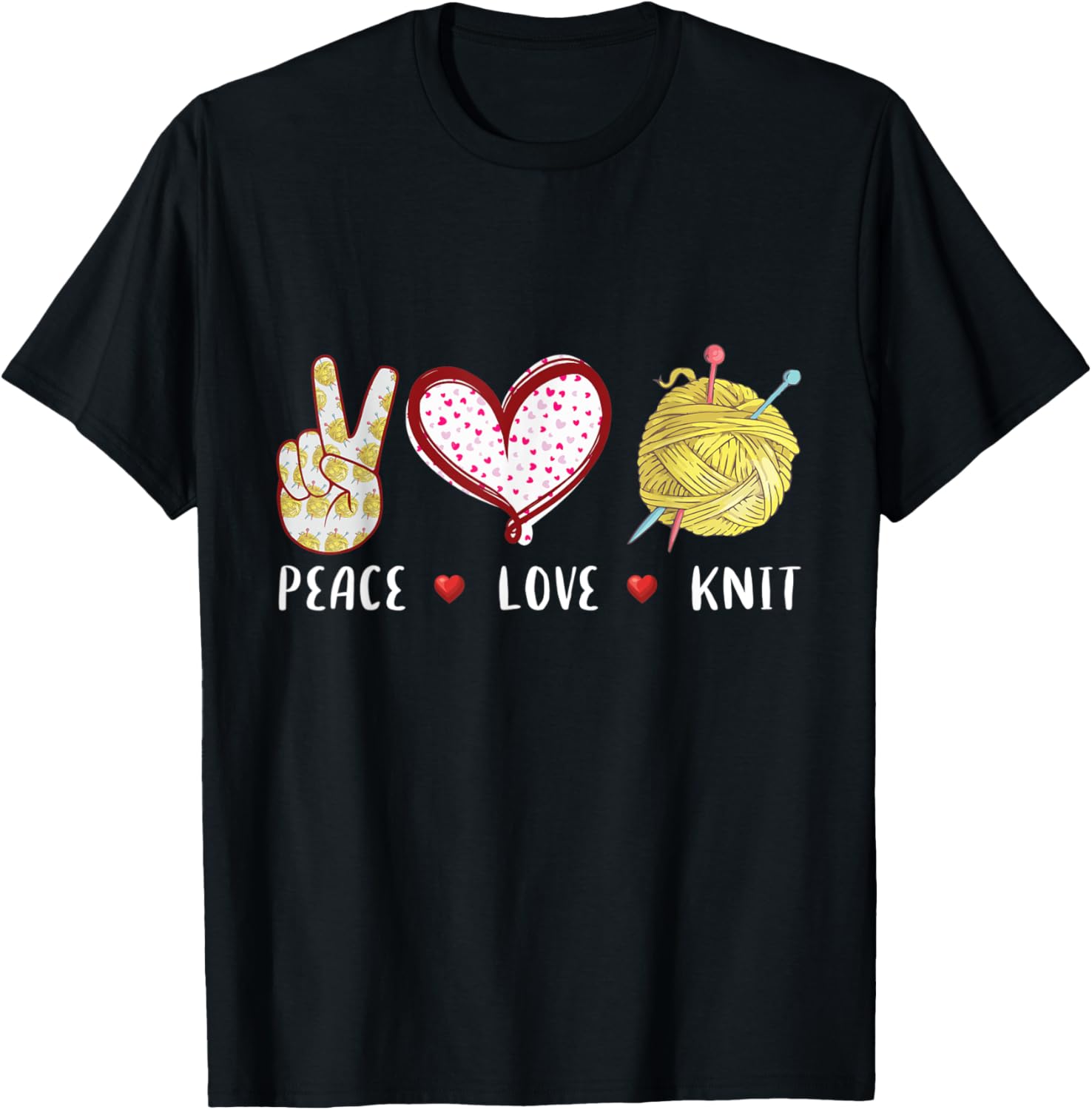 Peace love Knit gift for women girls, yarn Knitting, Crochet