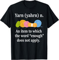 Yarn Definition Knitting Funny Crochet Yarn Knit T-Shirt for Women - Black, Small, Short Sleeve, Classic Fit, Crew Neck, Casual, Knitting-Crochet Themed