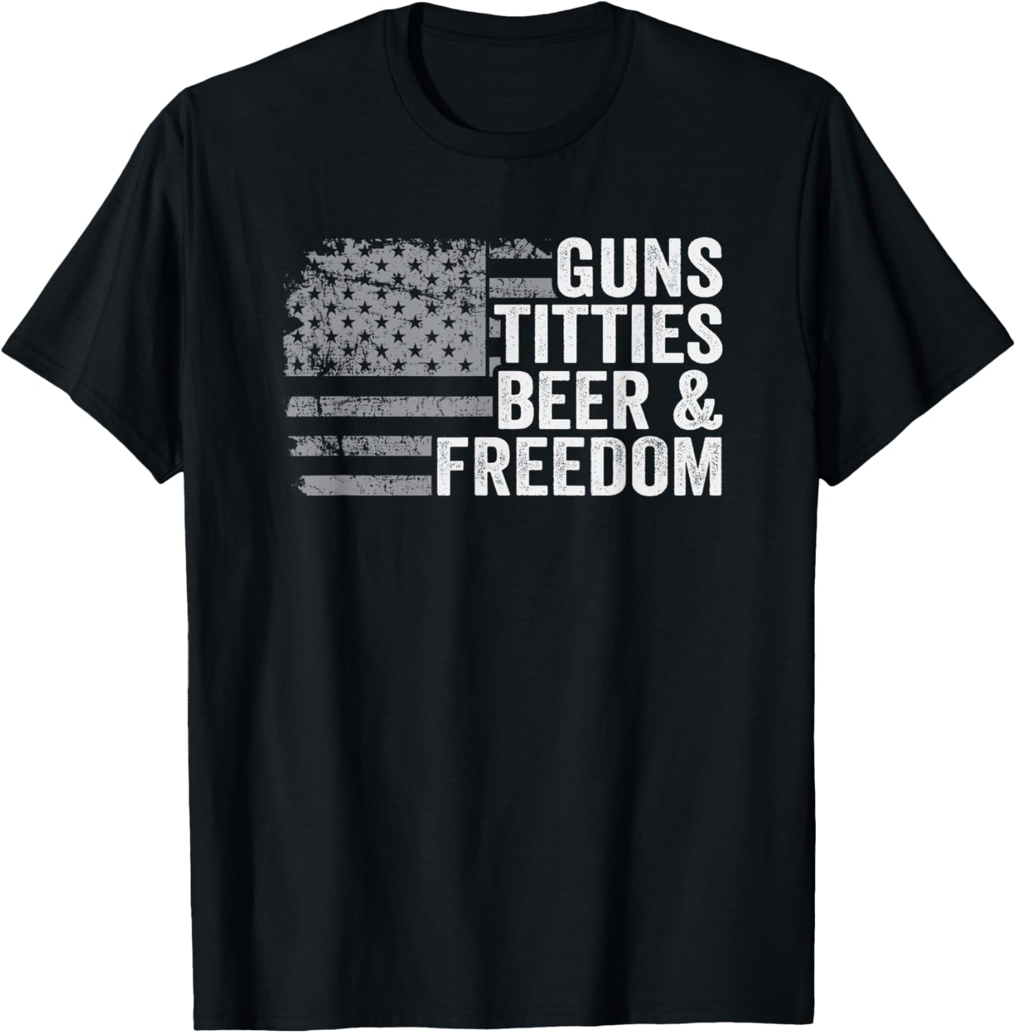 Guns Titties Beer Freedom Usa Flag Funny Mens Drinking