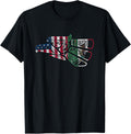 Mexico Tshirt Us Flag Patriot Mexican Flag American Flag T Shirt Small Black