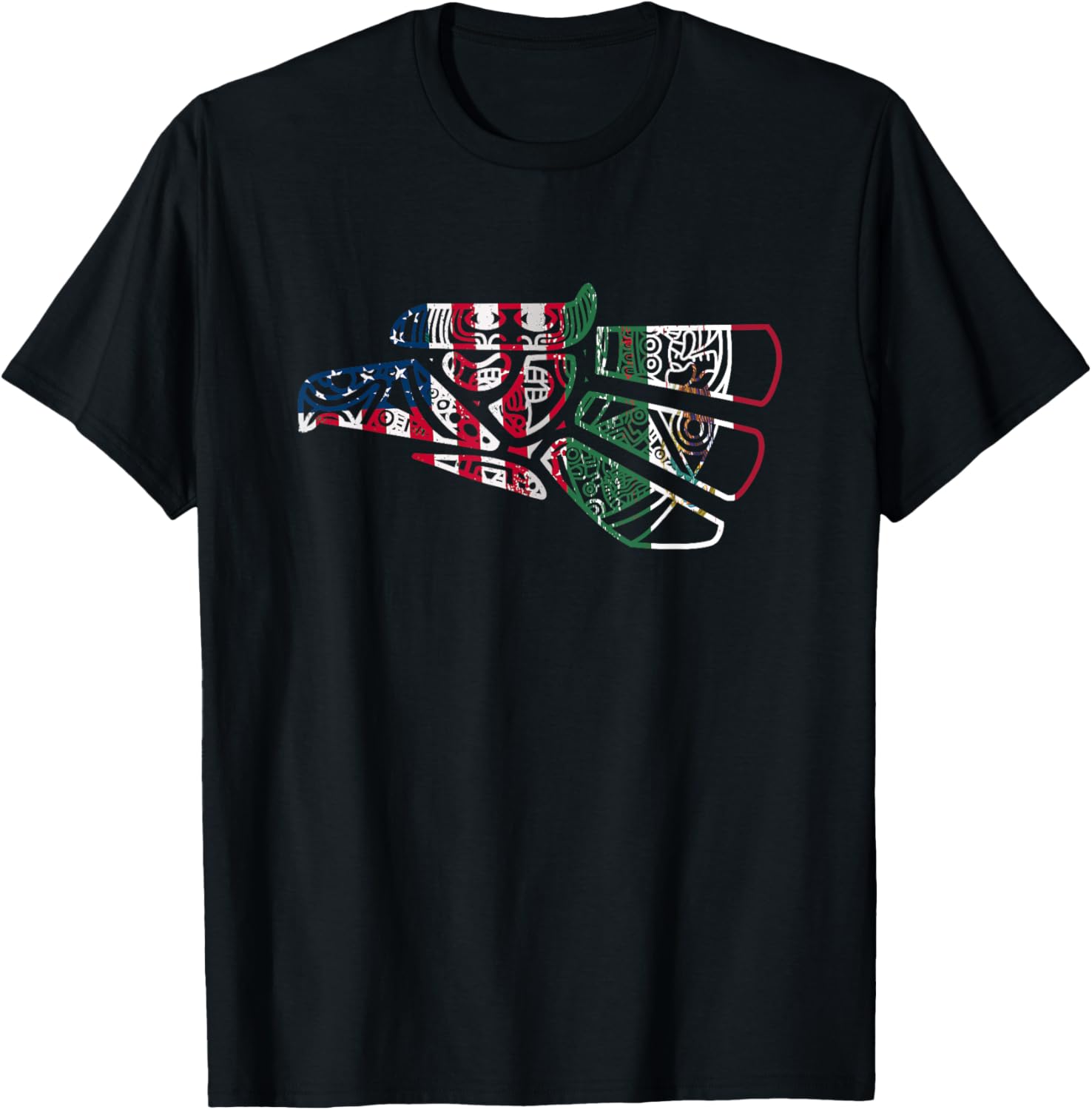 Mexico Tshirt Us Flag Patriot Mexican Flag American Flag T Shirt Small Black