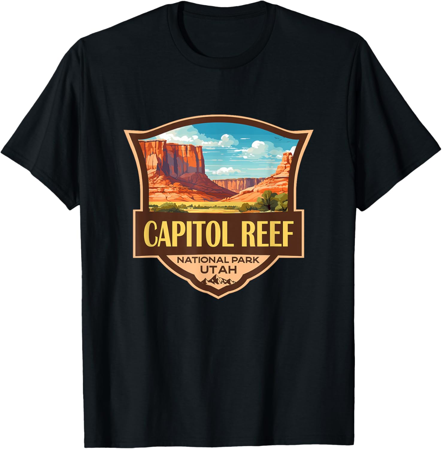 Capitol Reef National Park Illustration Retro Badge