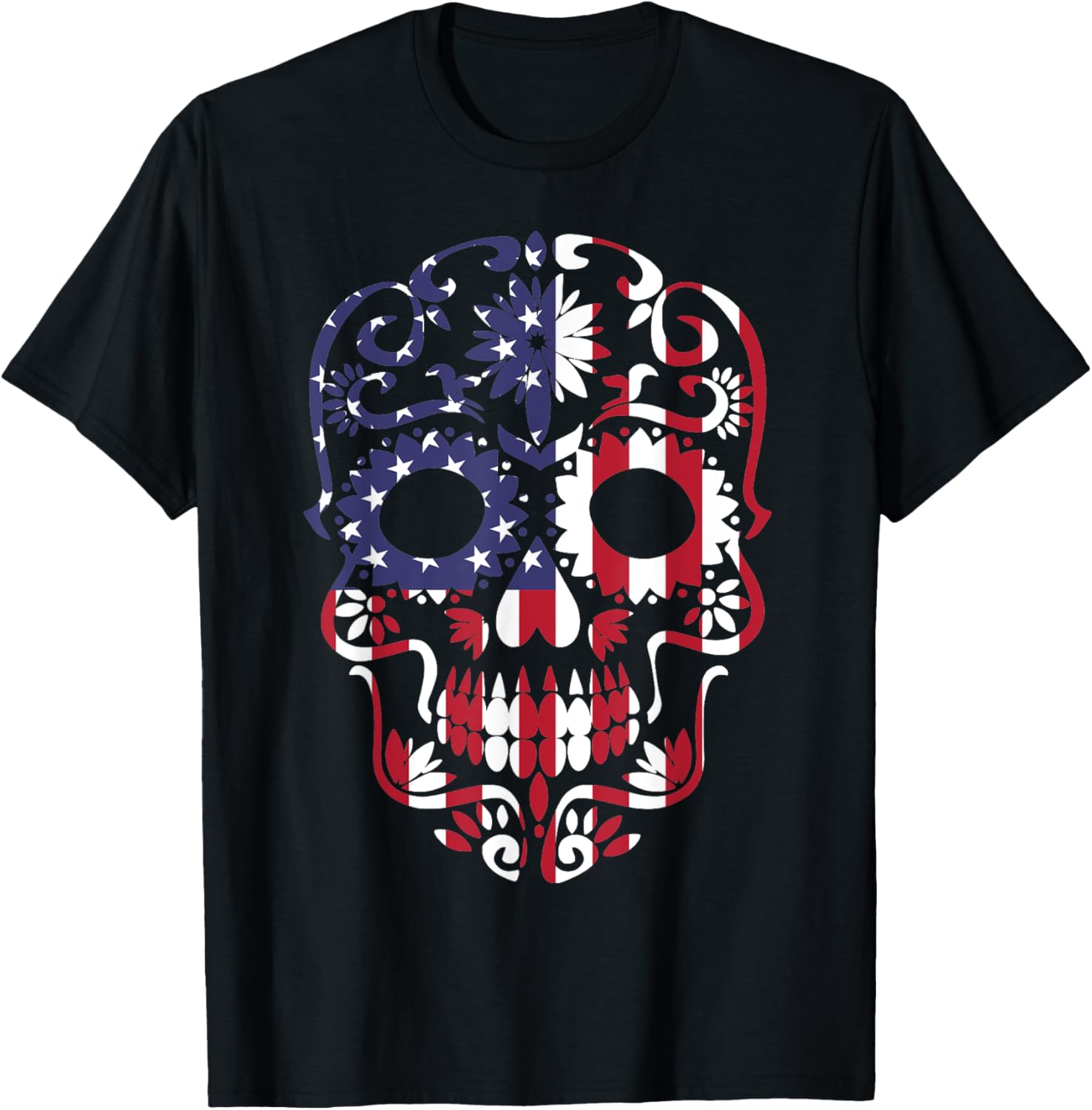 Patriotic America Usa Flag Dia De Los Muertos Sugar Skull
