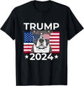 Us Election Vote Donald Trump 2024 Pitbull Dog Usa Flag Tee