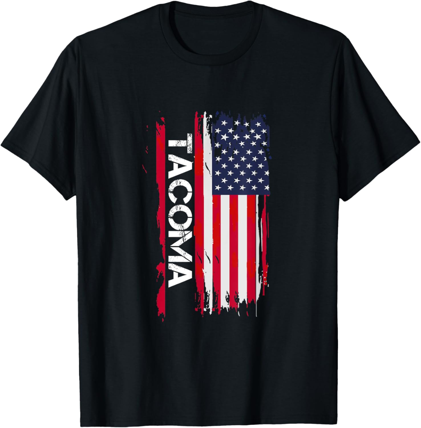 Tacoma City Usa Flag Tacoma Mens And Womens I Love The City Of Tacoma Black Unisex Adults T Shirt Small Classic Fit Crew Neck